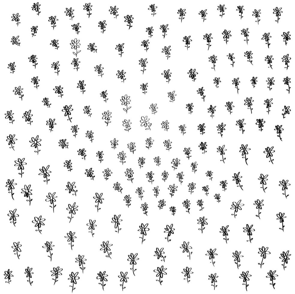 litlle flowers doodle vector
