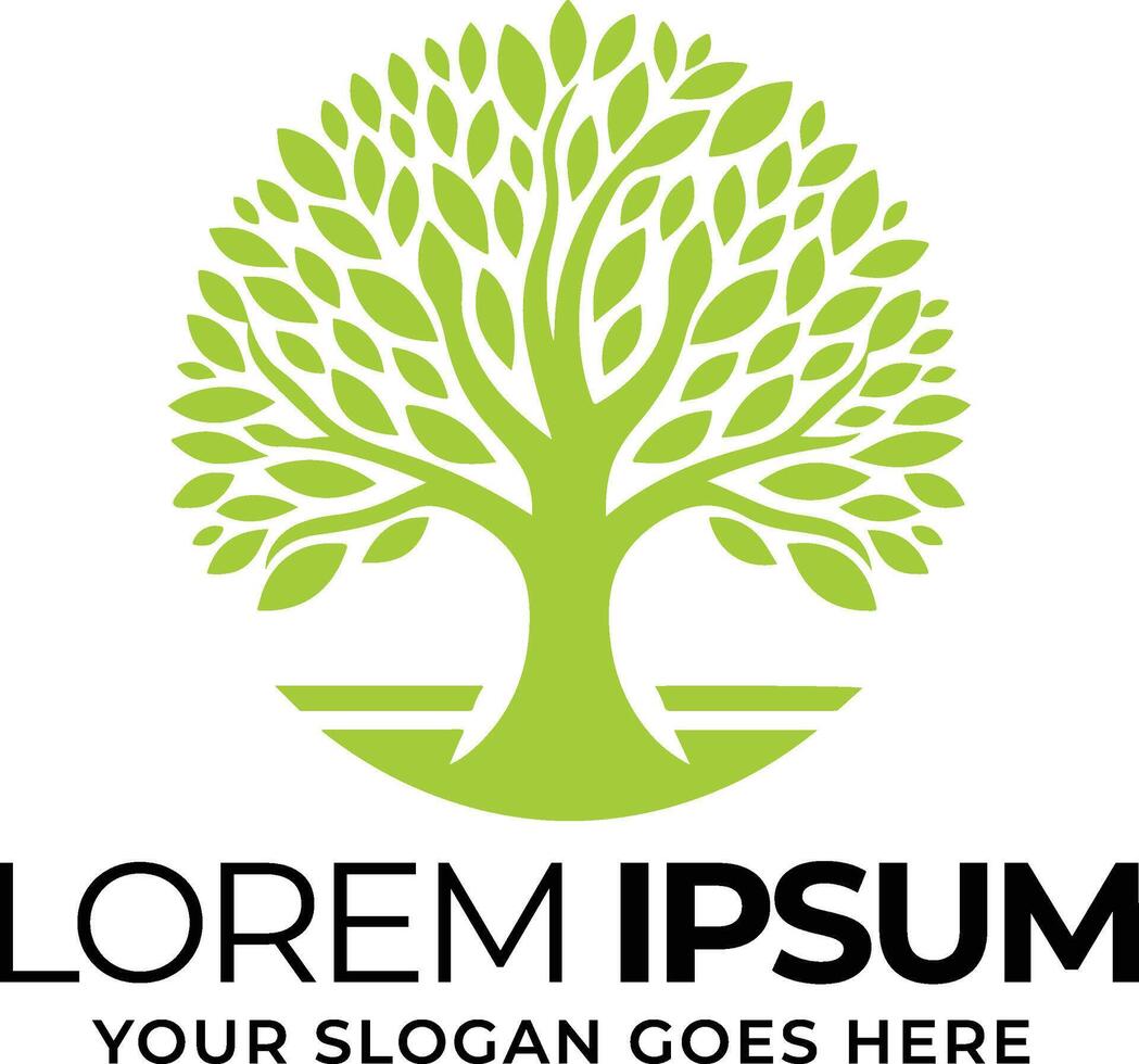 Plant symbol, green tree logo design vector