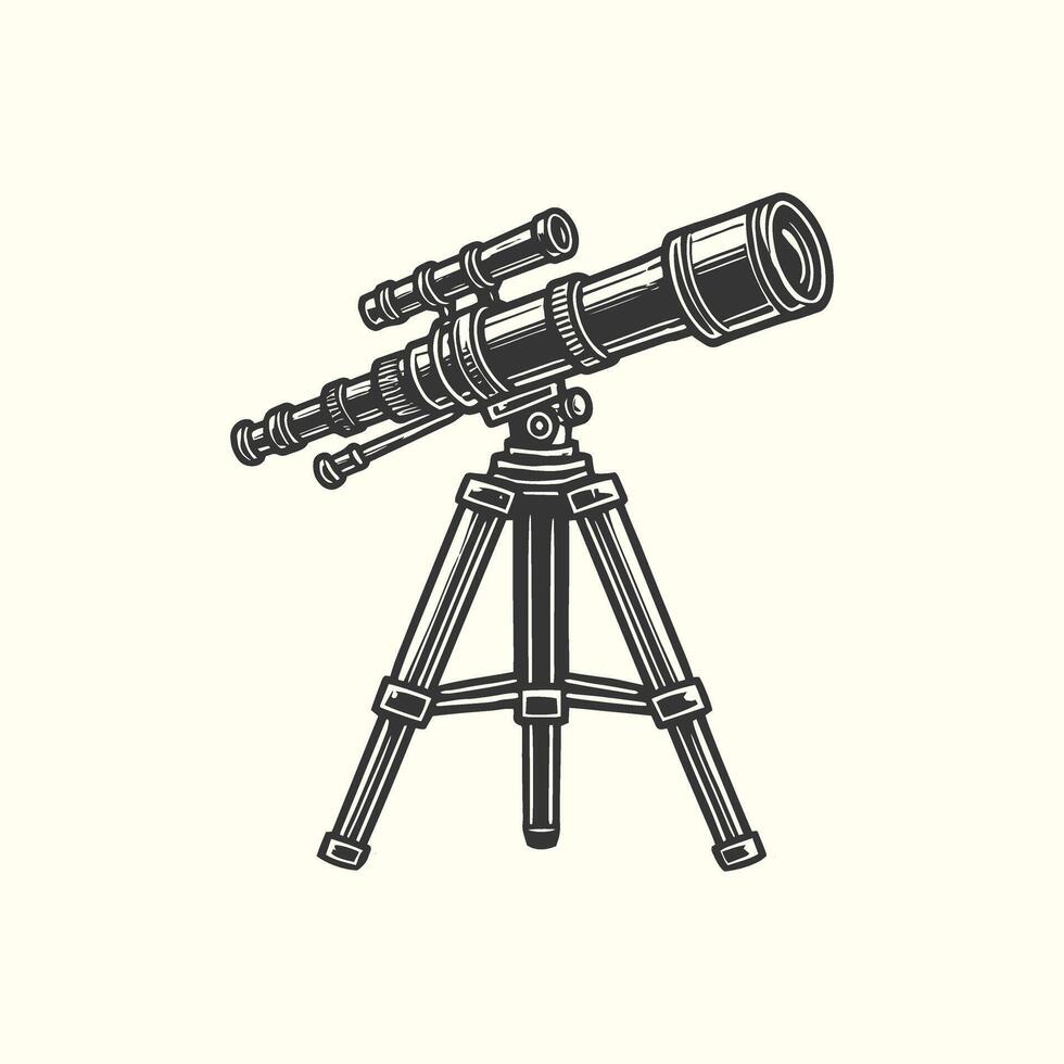 Illustration of an astronomical telescope design. vector