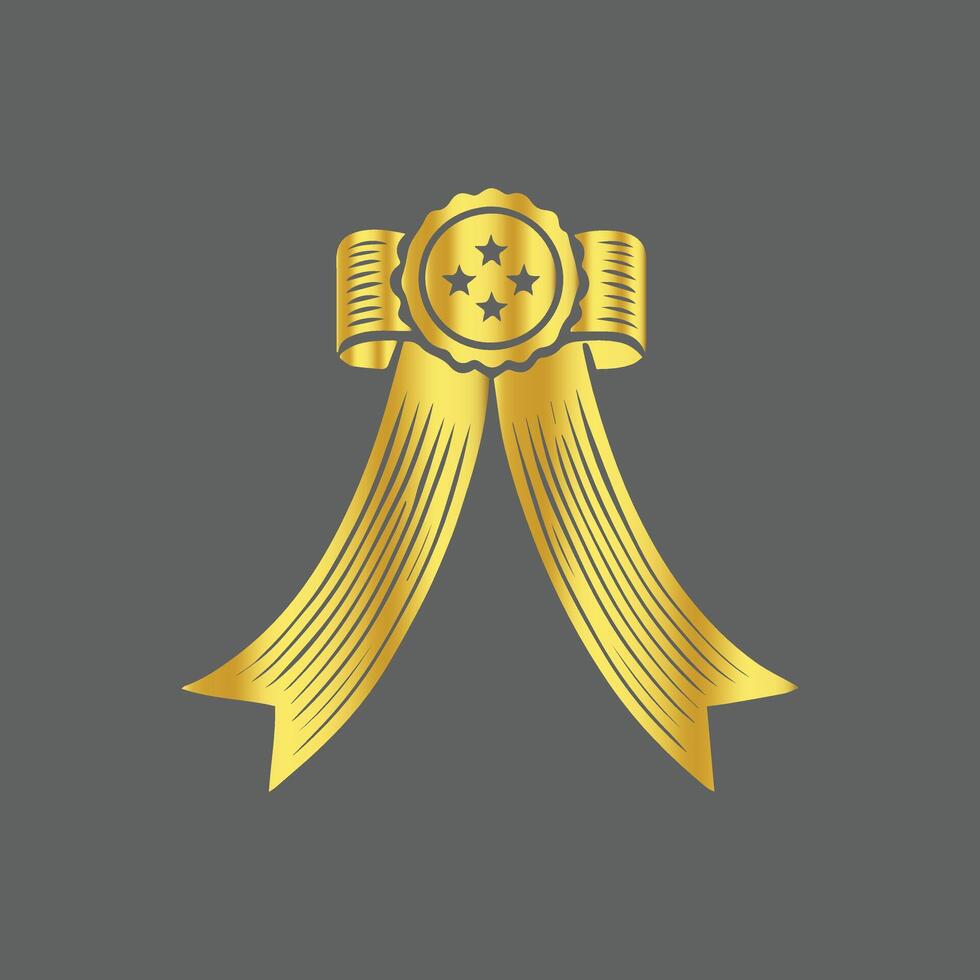 Set of Realistic Metallic Gold Ribbons for Decor vector