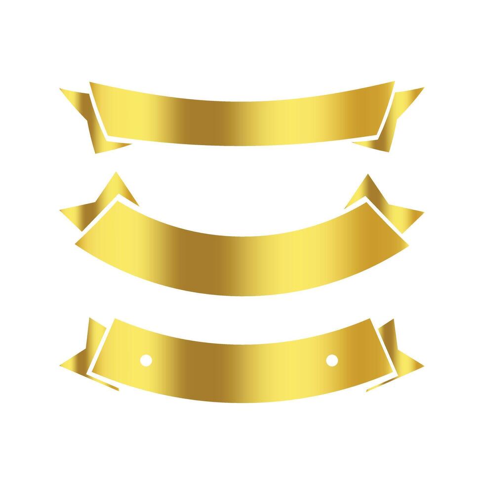 Elegant Set of Realistic Gold Ribbon Designs vector