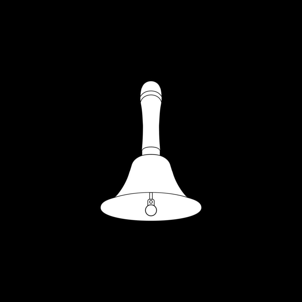 Silhouette of the Hand Ringing Bell, Flat Style, can use for Pictogram, Apps, Website, Logo, Art Illustration, of Graphic Design Element. BW vector