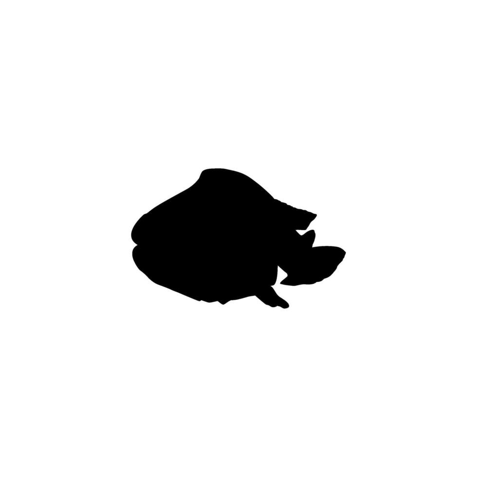 Silhouette of the The Humphead wrasse, Cheilinus undulatus, also known as the Maori wrasse, Napoleon wrasse, Napoleon fish. Flat Style, can use for Logo Gram, Animal Illustration, Pictogram. BW vector