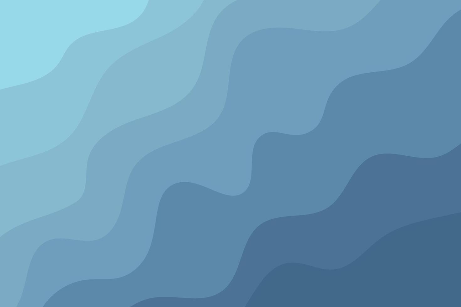 Abstract curved line illustration in blue shades flat illustration vector