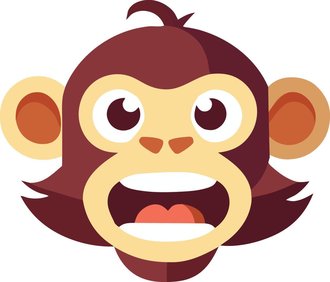 A cartoon stunned monkey with open mouth and open eyes vector