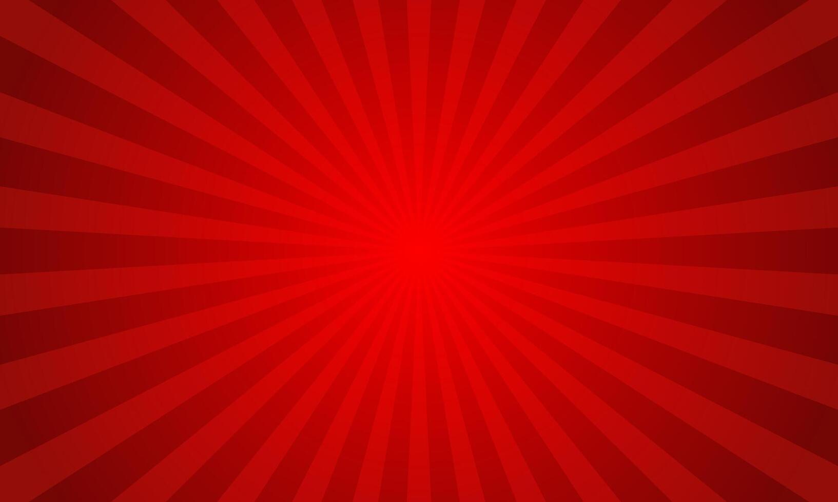 Red radial burst background with light vector