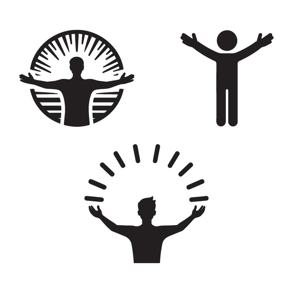 three people icons vector