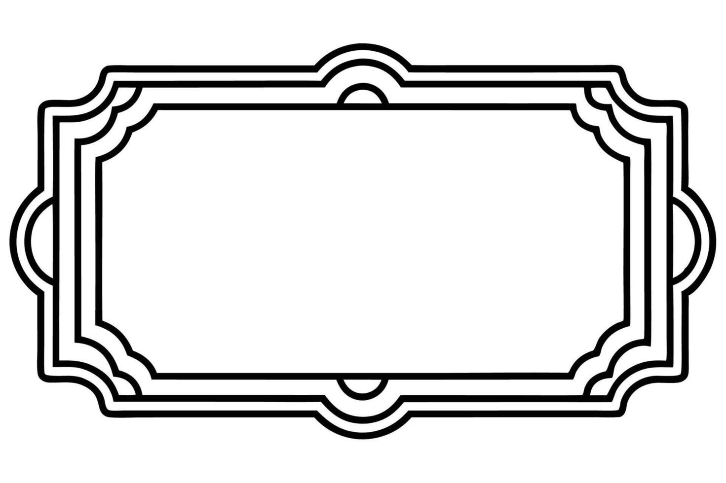 black drawing of a frame vector