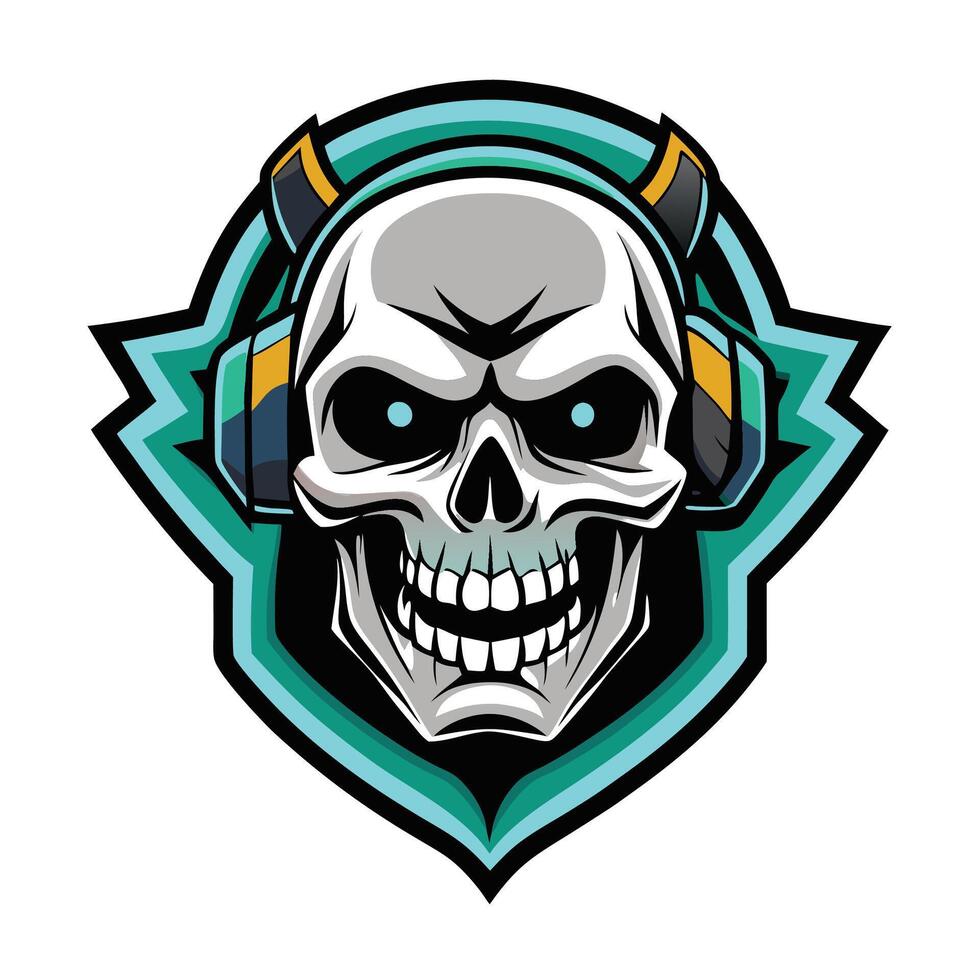 skull with headphones vector