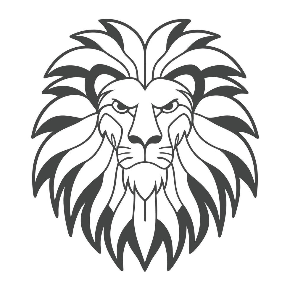 lion head, illustration vector
