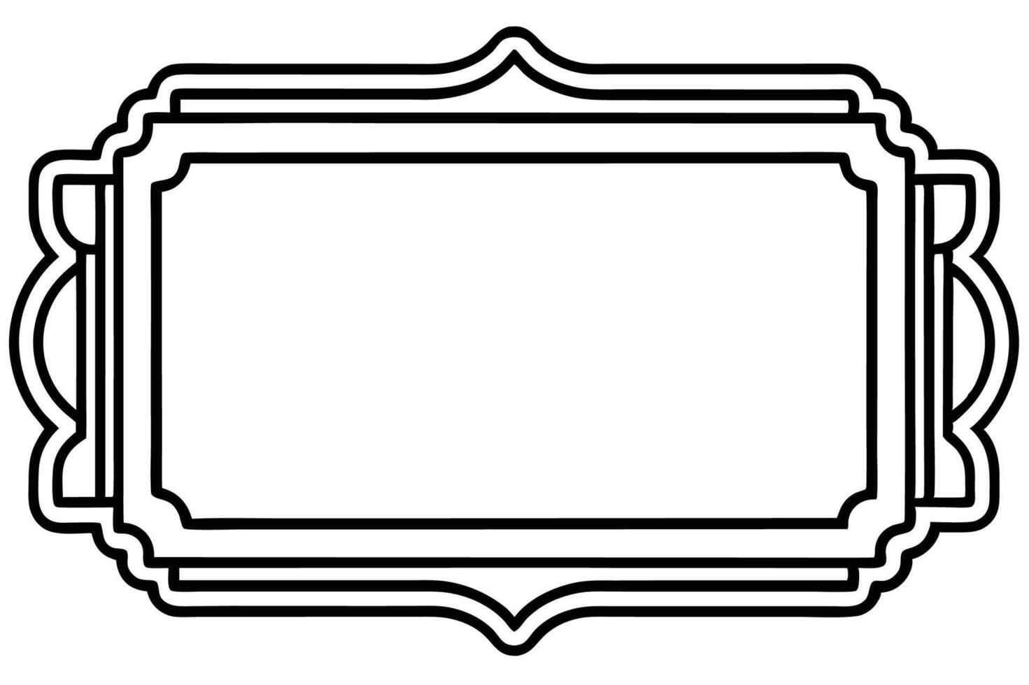 black and white drawing of a frame on a white background vector