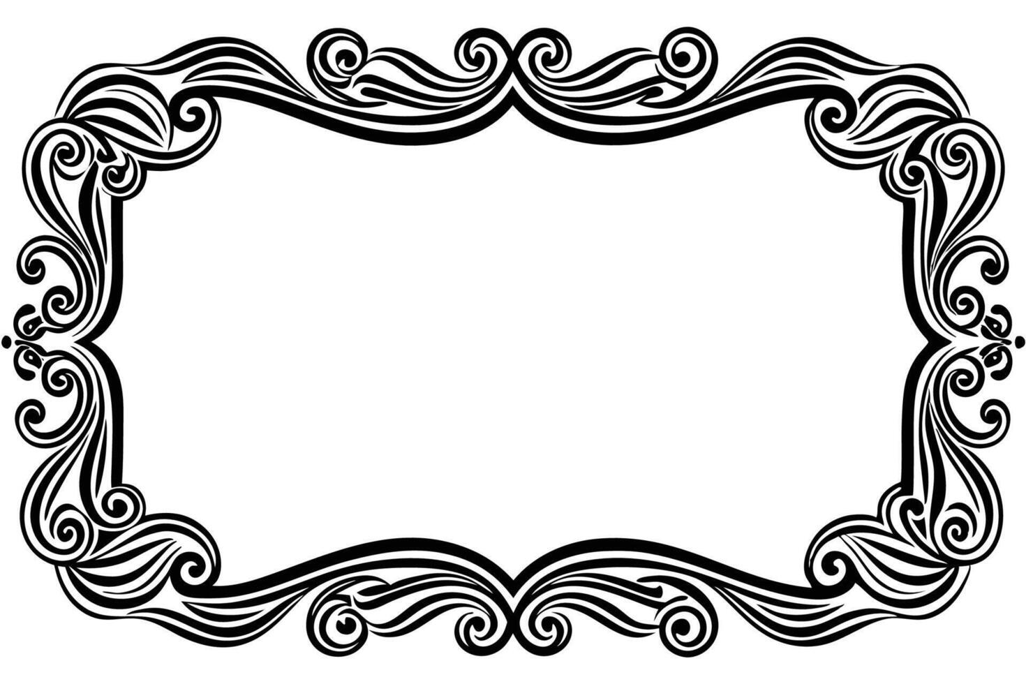 black and white ornate frame illustration vector