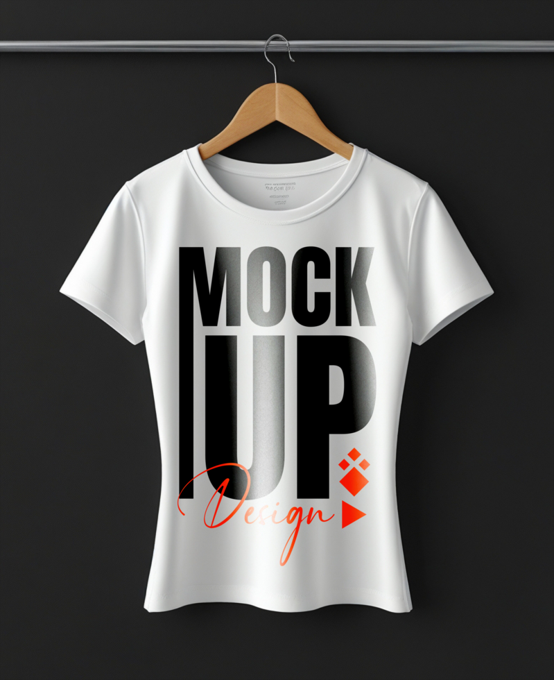 Realistic white tshirt mockup showcasing femaile t shirt design and apparel presentation psd