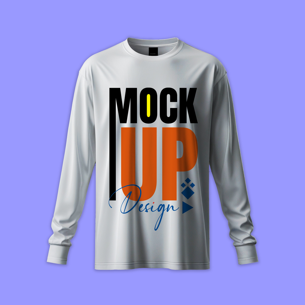 High resolution long sleeve t shirt mockup template for fashion apparel mockup and designer clothes psd