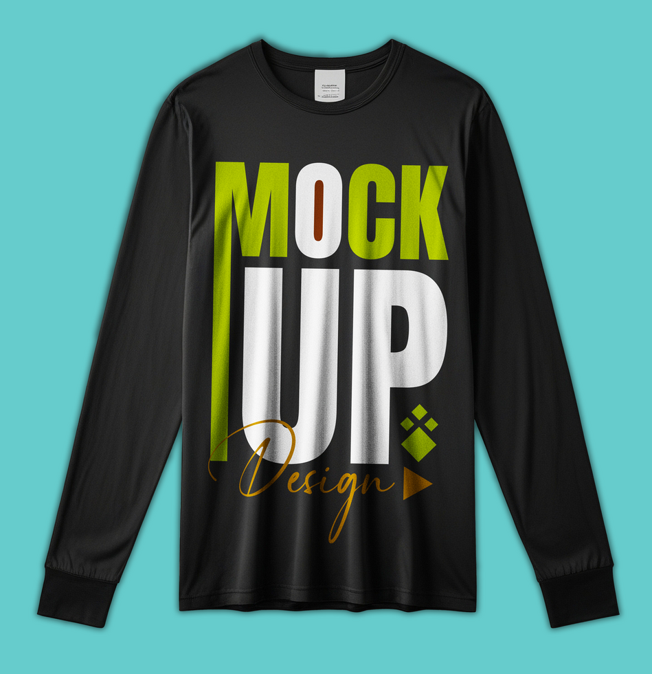 High quality black long sleeve t shirt mockup template for designer clothes and mockups psd