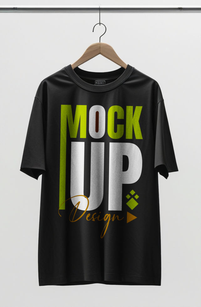 Realistic black tshirt mockup design featuring casual clothing mockup display psd