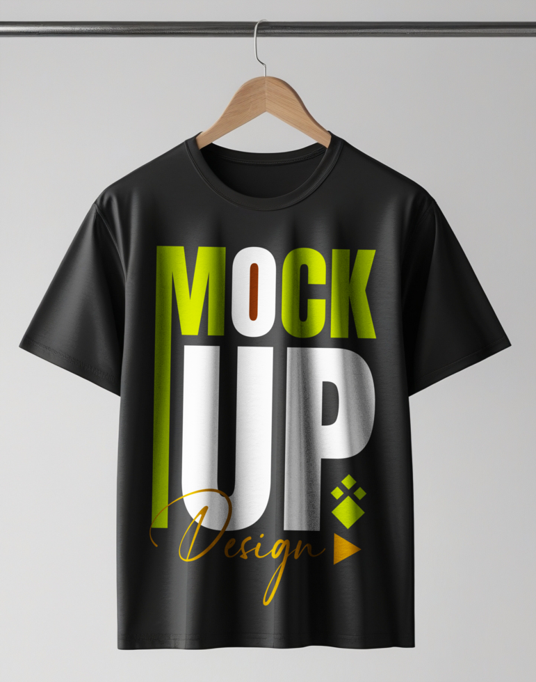 Professional black t shirt mockup template for fashion mockup project designs psd