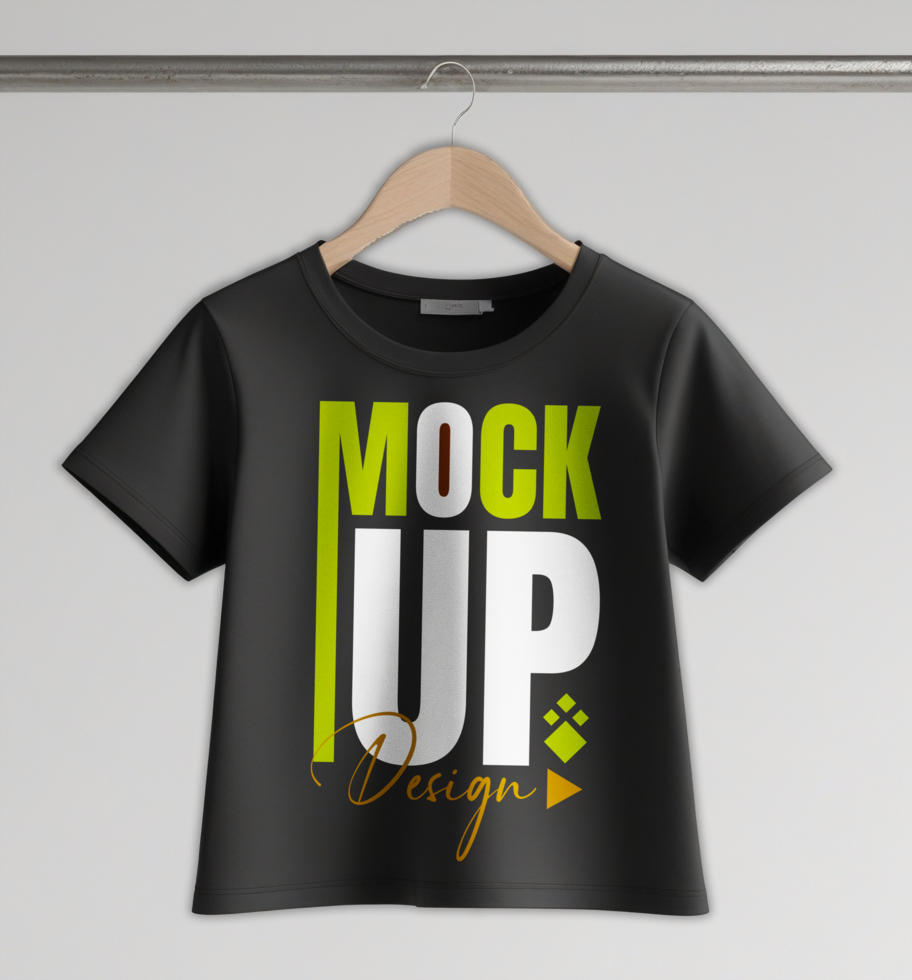 Versatile female black t shirt mockup template for fashion and clothing design display psd
