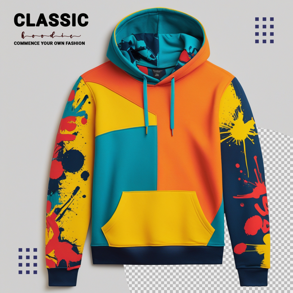 Stylish long sleeve colourful hoodie and jacket mockup template psd