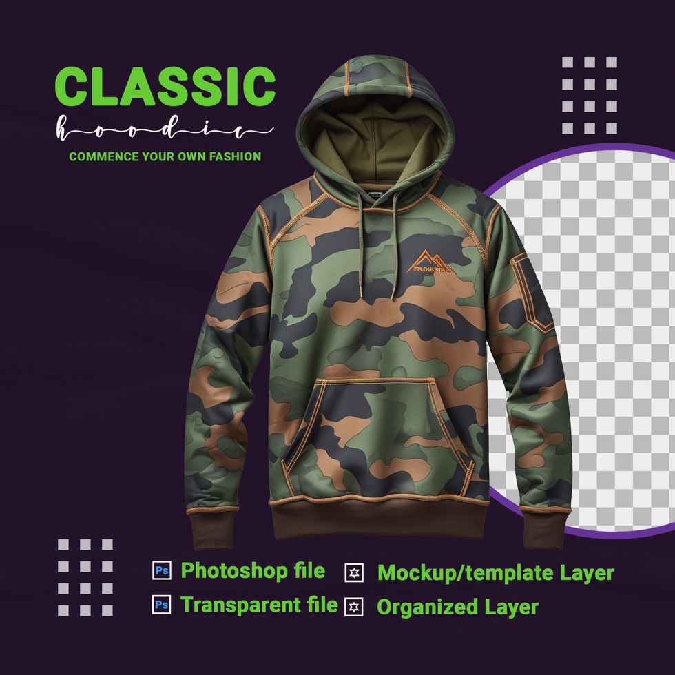 Cotton jumper and hoodie template with isolated background for textile branding psd