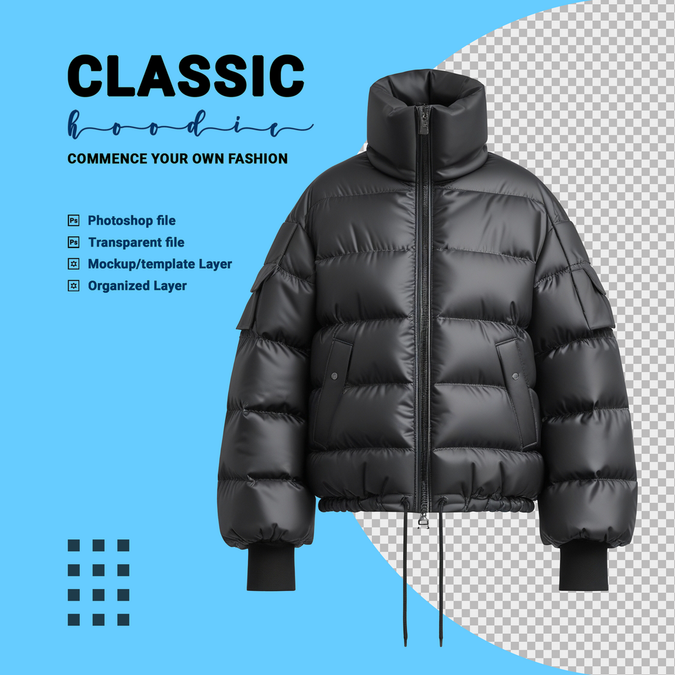Jacket and jumper mockup template for menswear apparel showcasing casual wear design psd