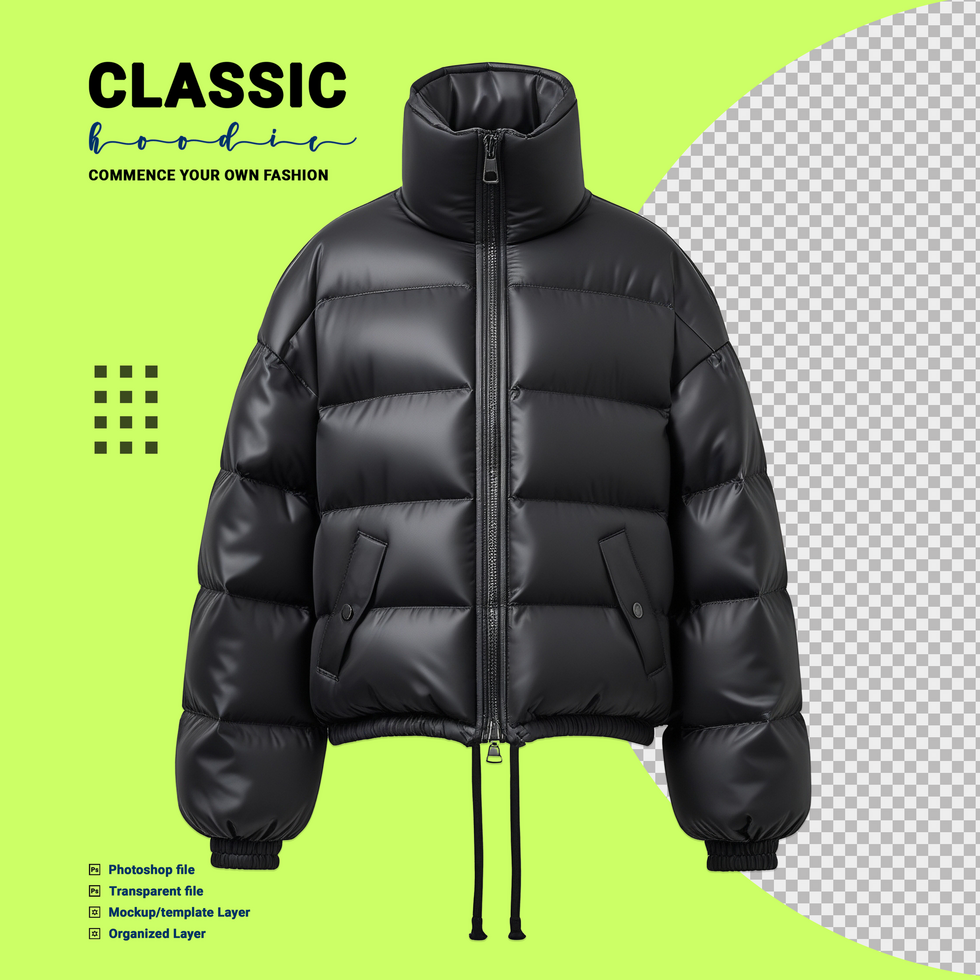 Fashionable jacket and jumper mockup template featuring varsity and bomber jacket styles psd