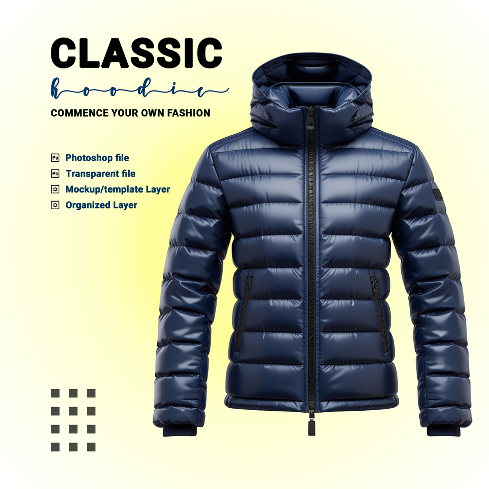 Apparel jacket and jumper mockup template for stylish menswear and outerwear fashion psd