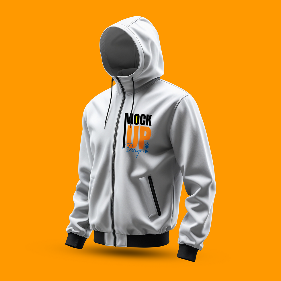 Full sleeve hoodie mockup template for fashion style presentation and fabric showcase psd