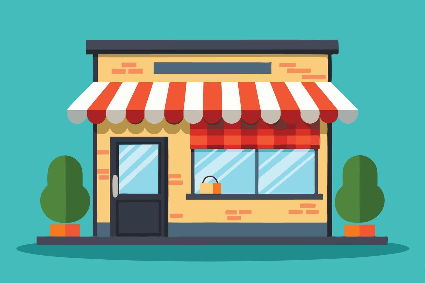 an illustration of a small store front vector