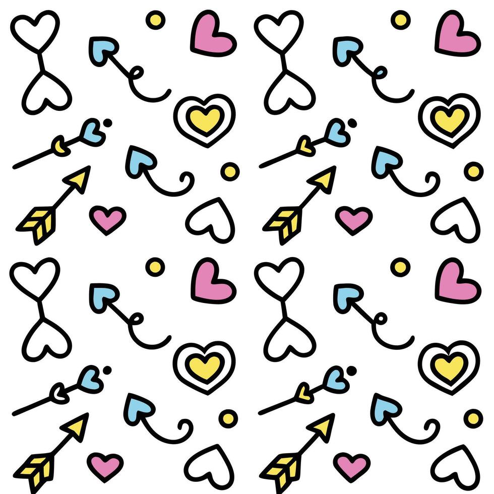 pattern with hearts and arrows vector