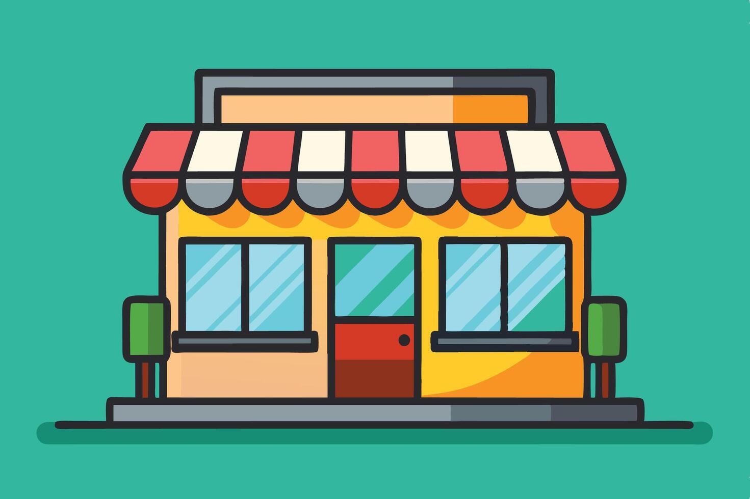 illustration of a small store front vector