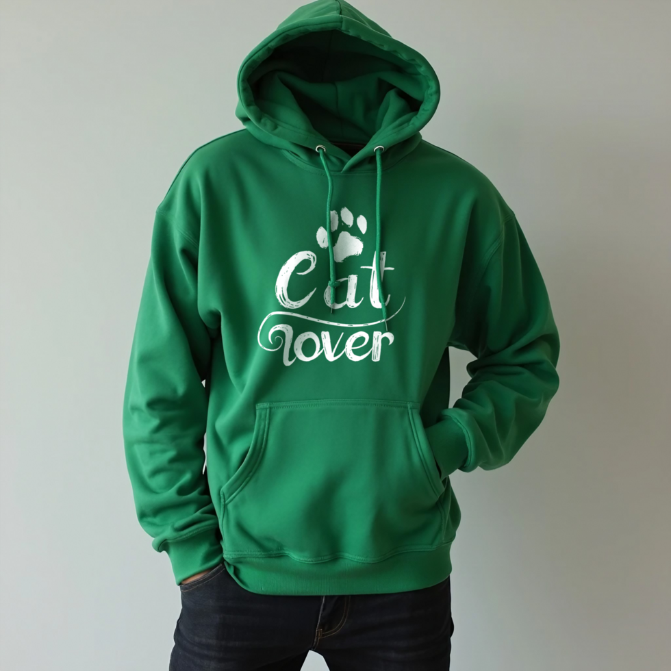This mockup highlights a green hoodie, offering a versatile canvas for your designs psd
