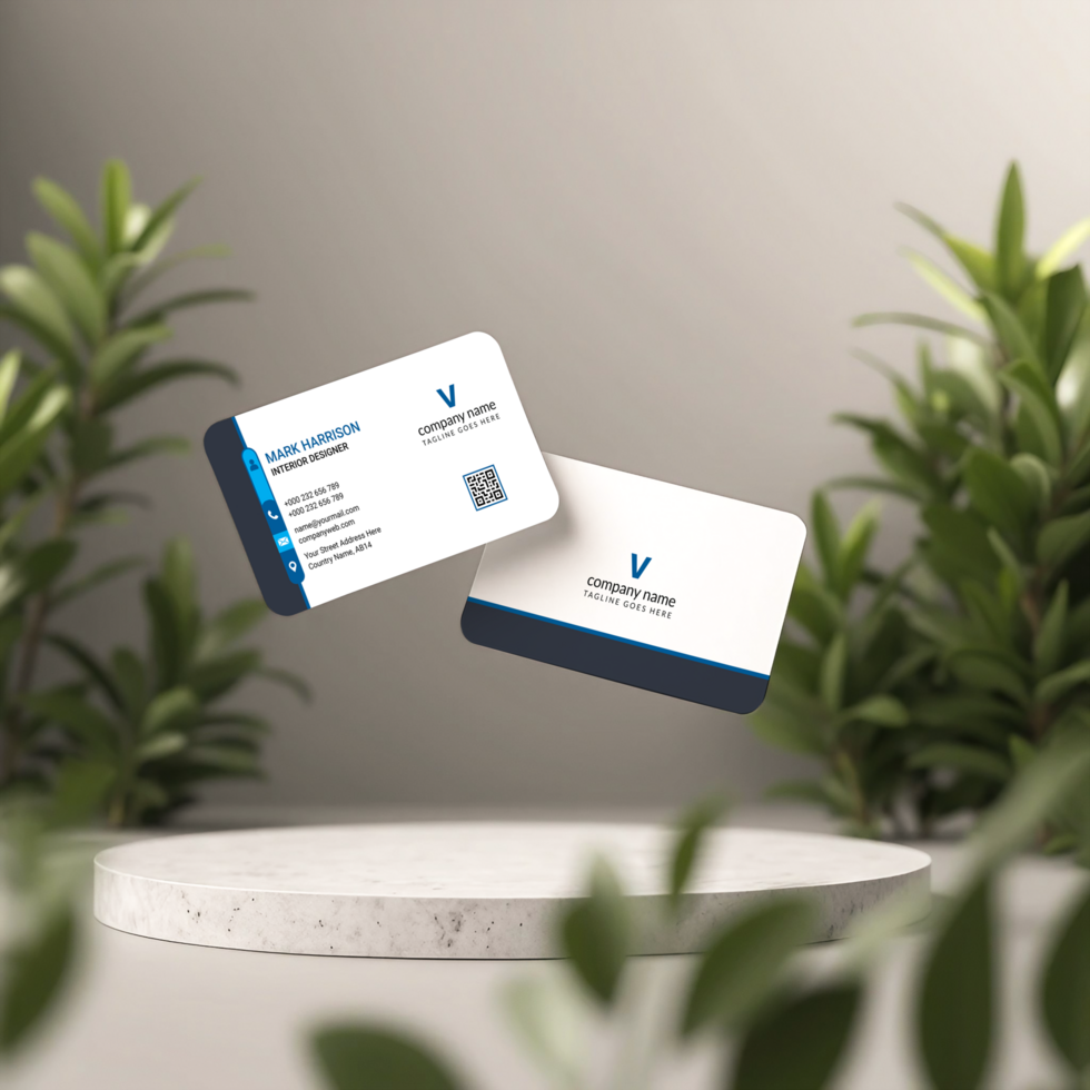 A Flying Business Card Mockup psd