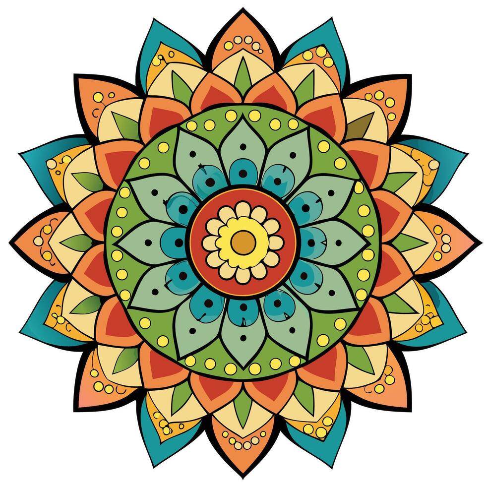a colorful flower with a circular design vector