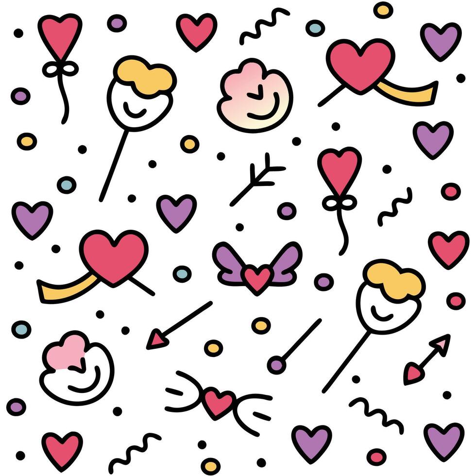 valentine's day pattern with hearts background vector