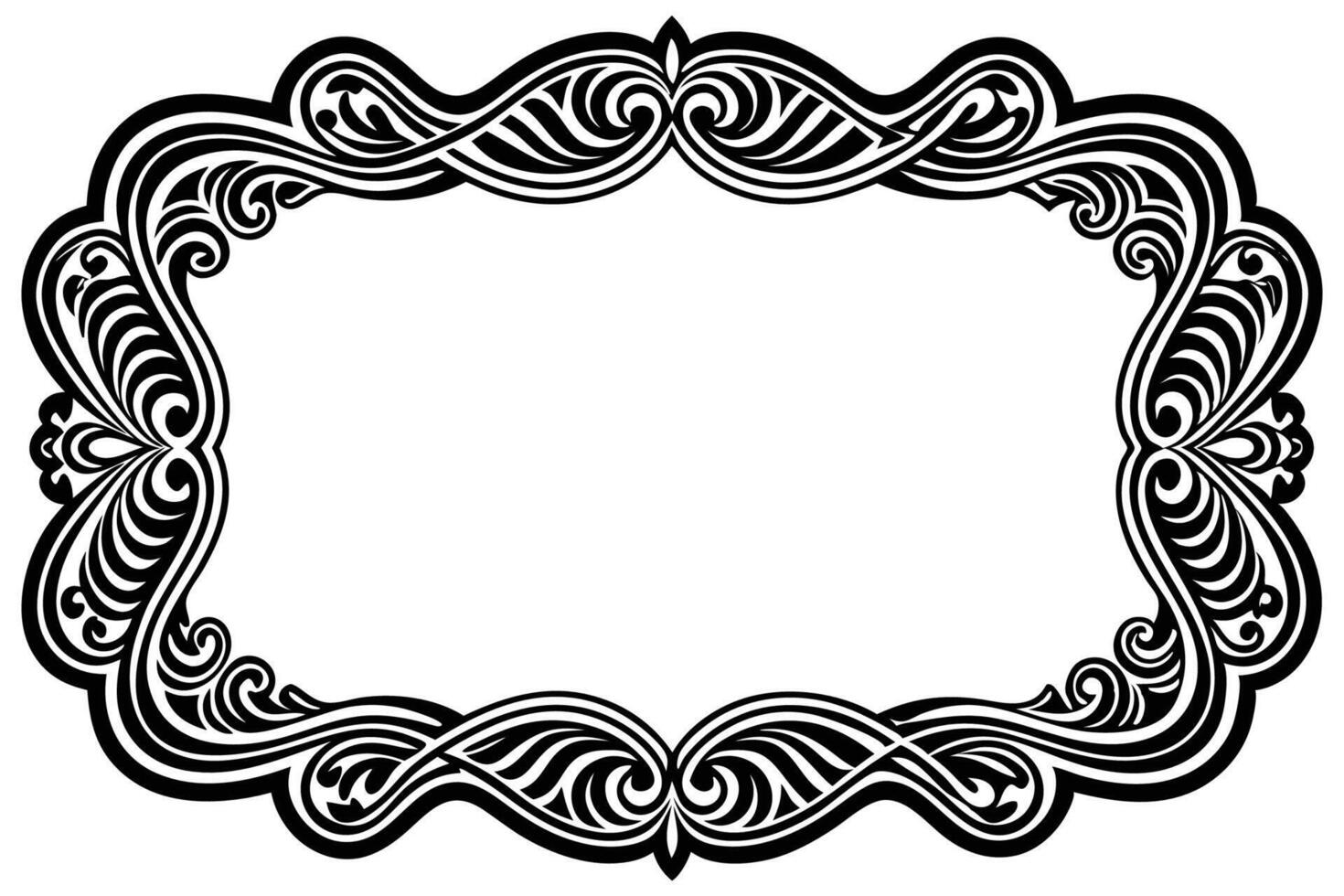 a black and white ornamental frame vector