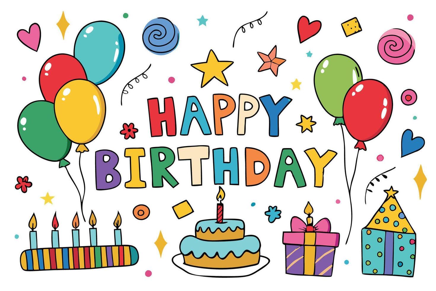 happy birthday background card with balloons vector