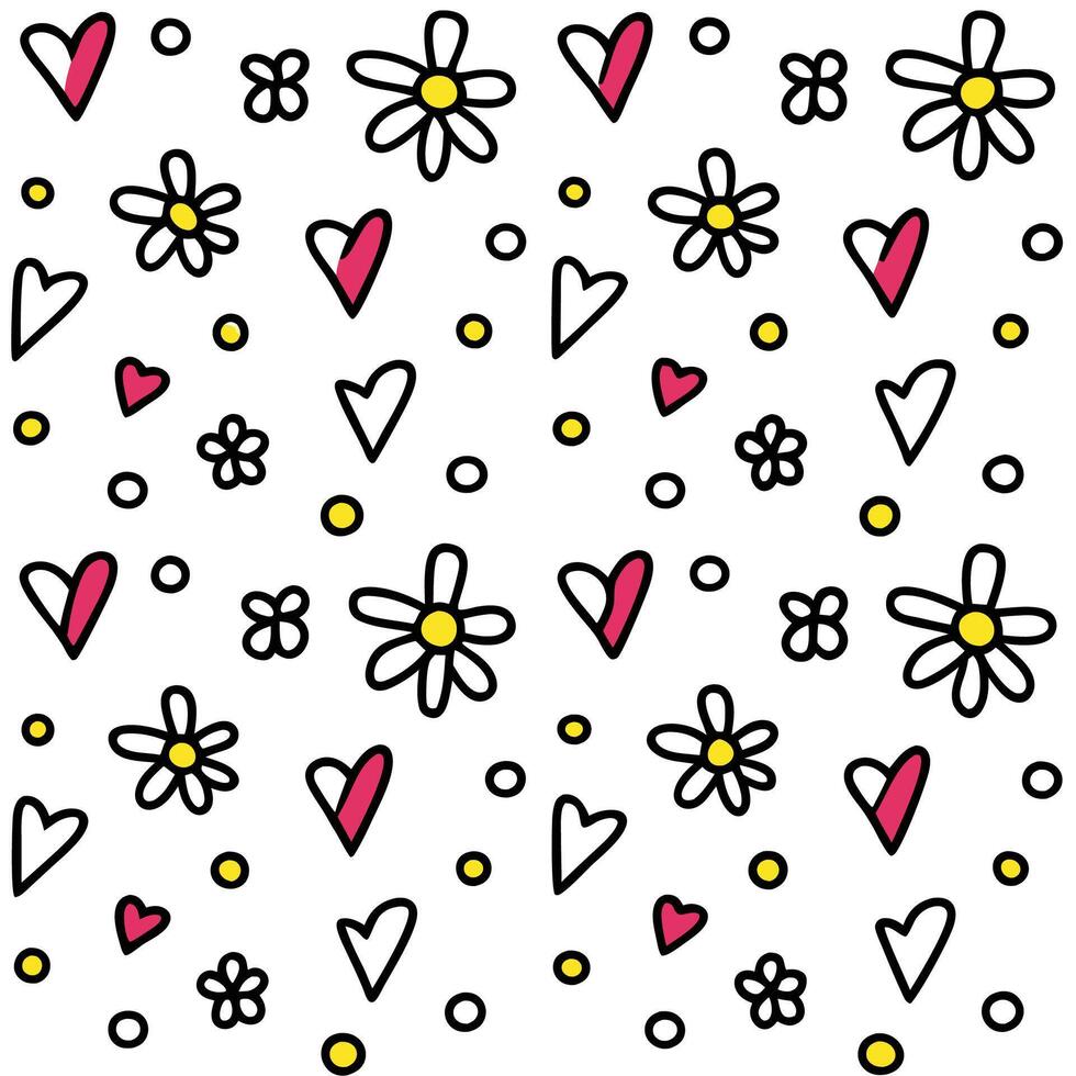 a pattern with hearts and vector