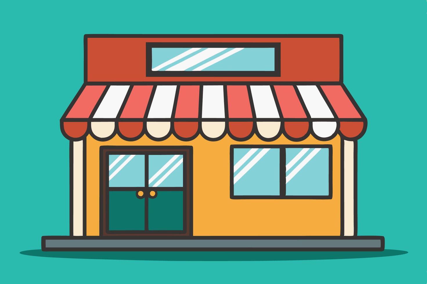 illustration of a small store front art vector