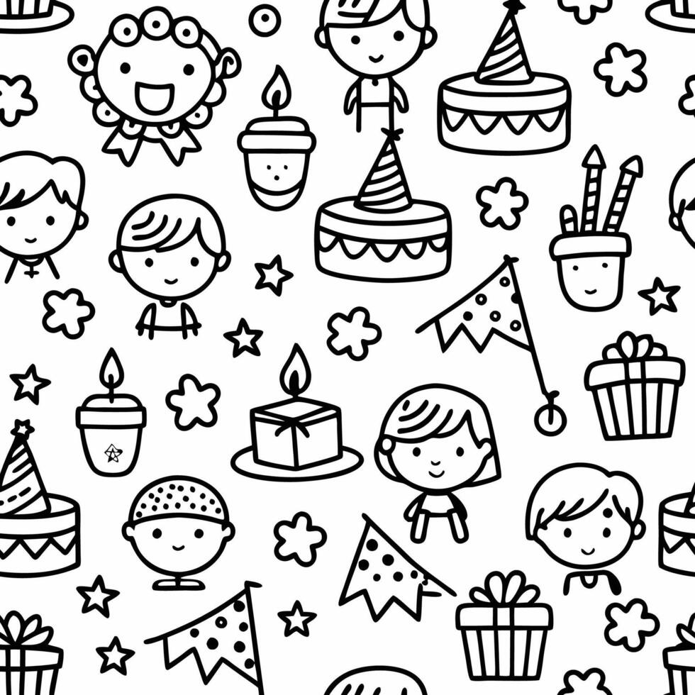 birthday seamless pattern with vector
