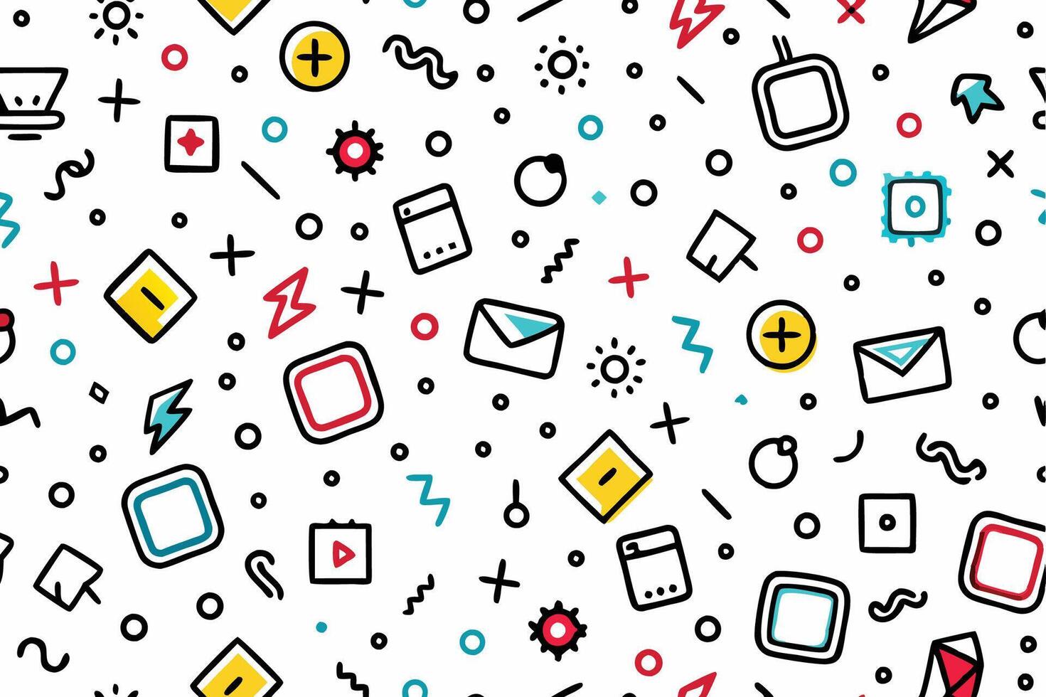 a colorful pattern with icons vector