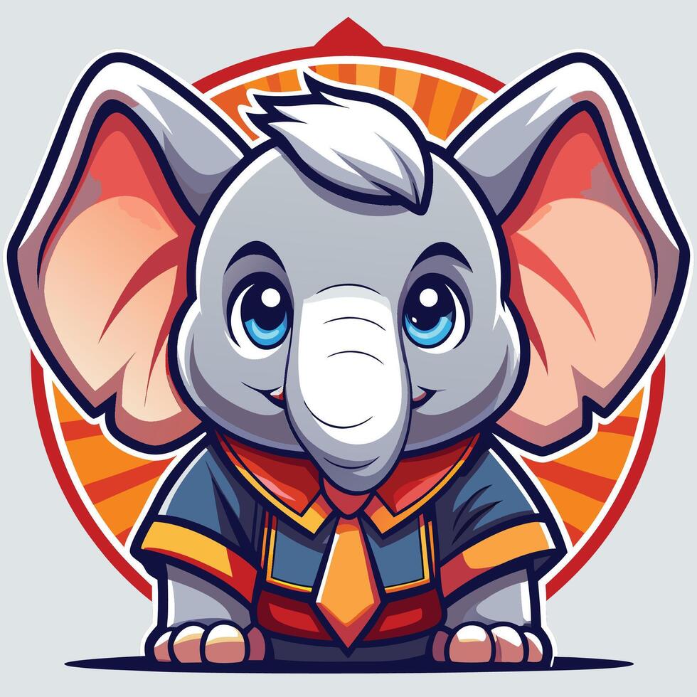 an elephant wearing a tie and suit vector