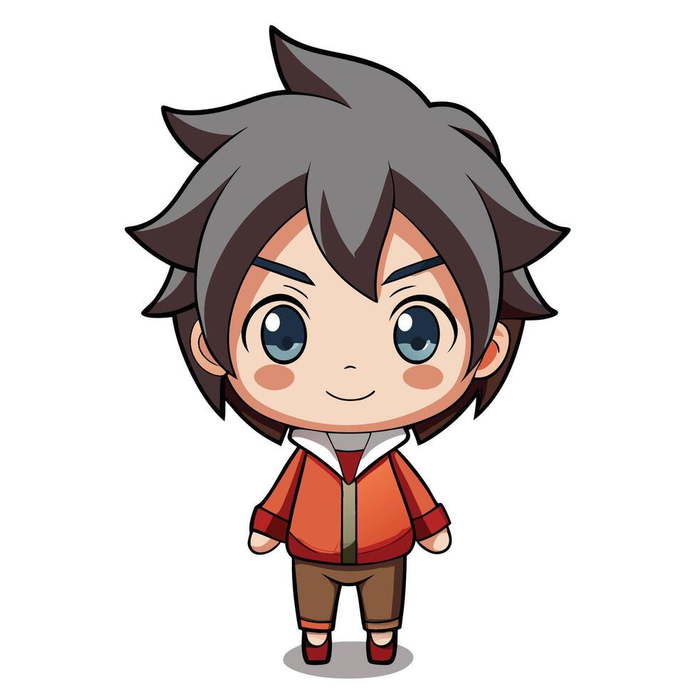 a cartoon character with gray hair and brown eyes vector