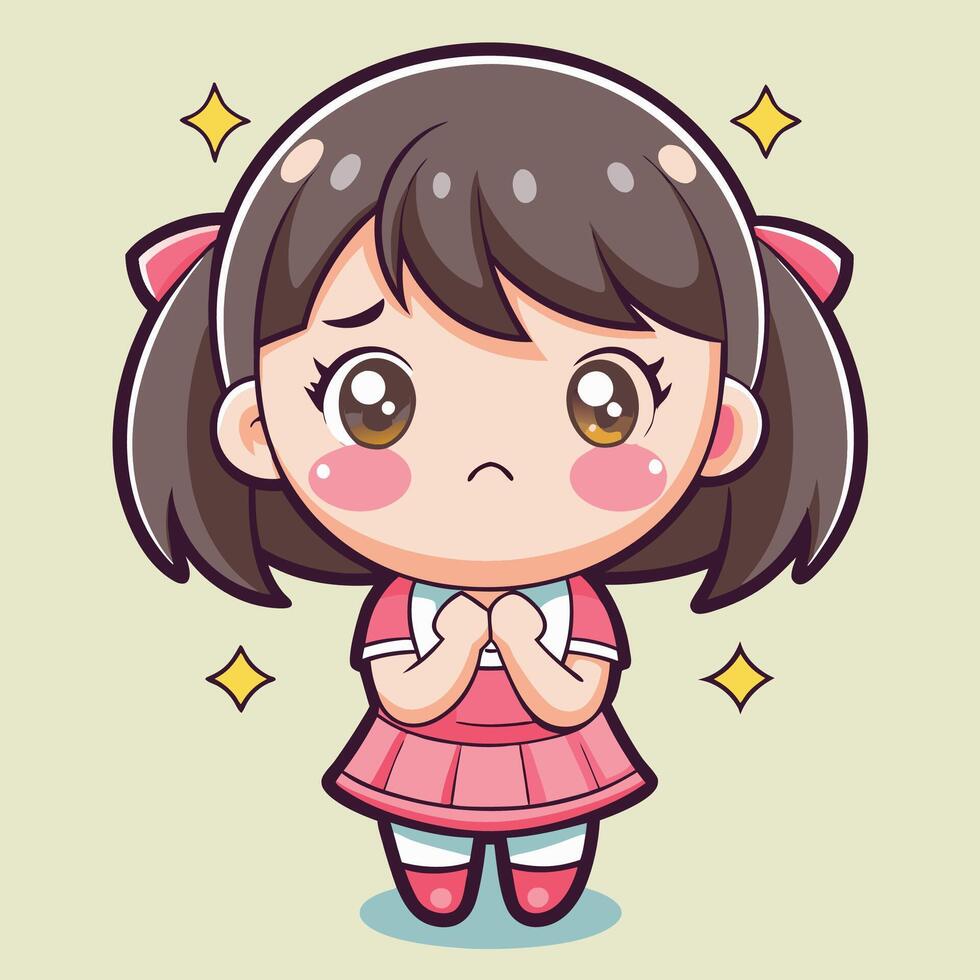 cute little girl with a bow and arrow, illustration vector