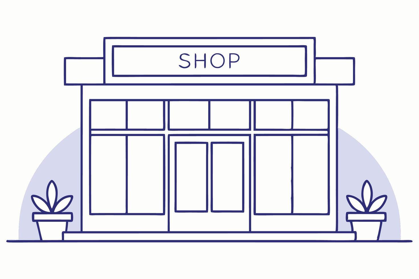 a shop front with a sign that says shop vector