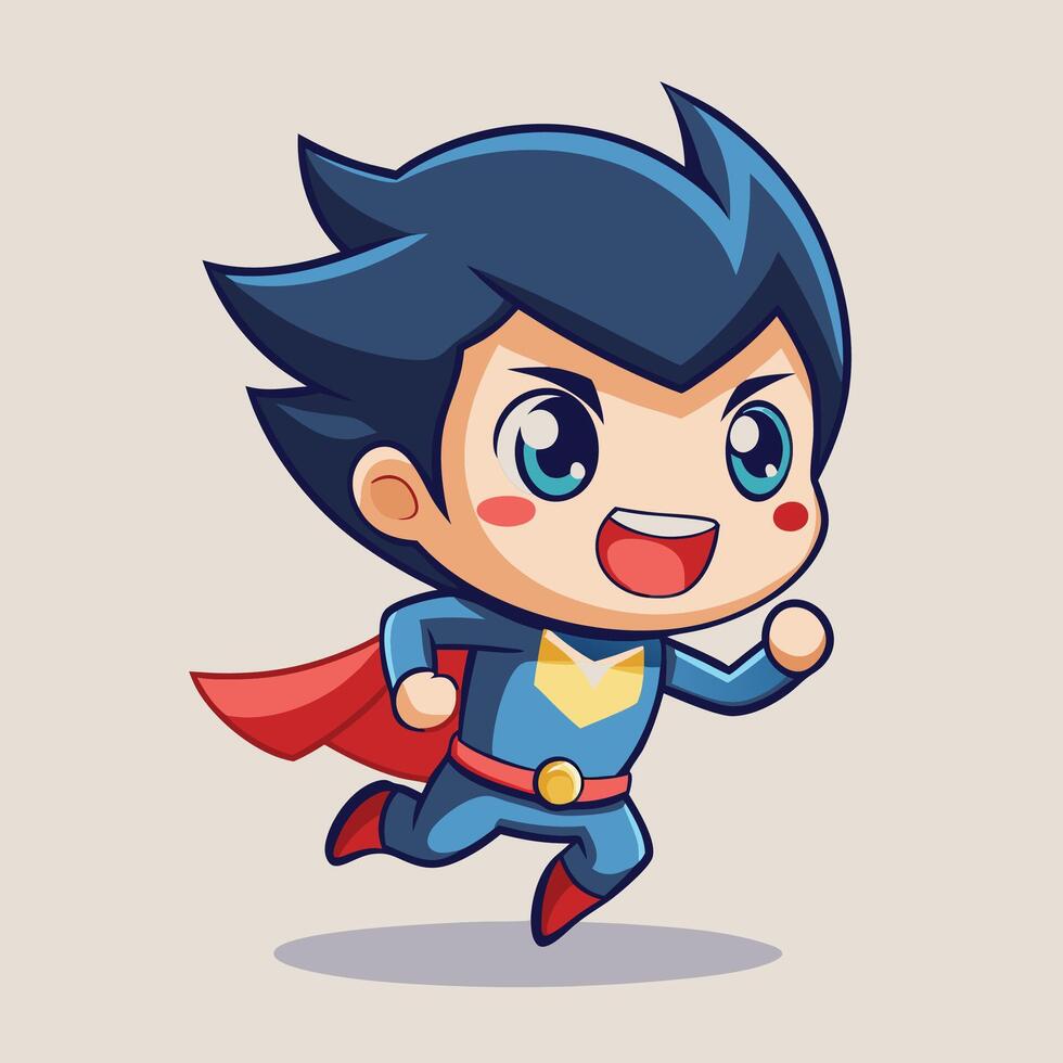 cartoon character of a boy in a superhero costume vector