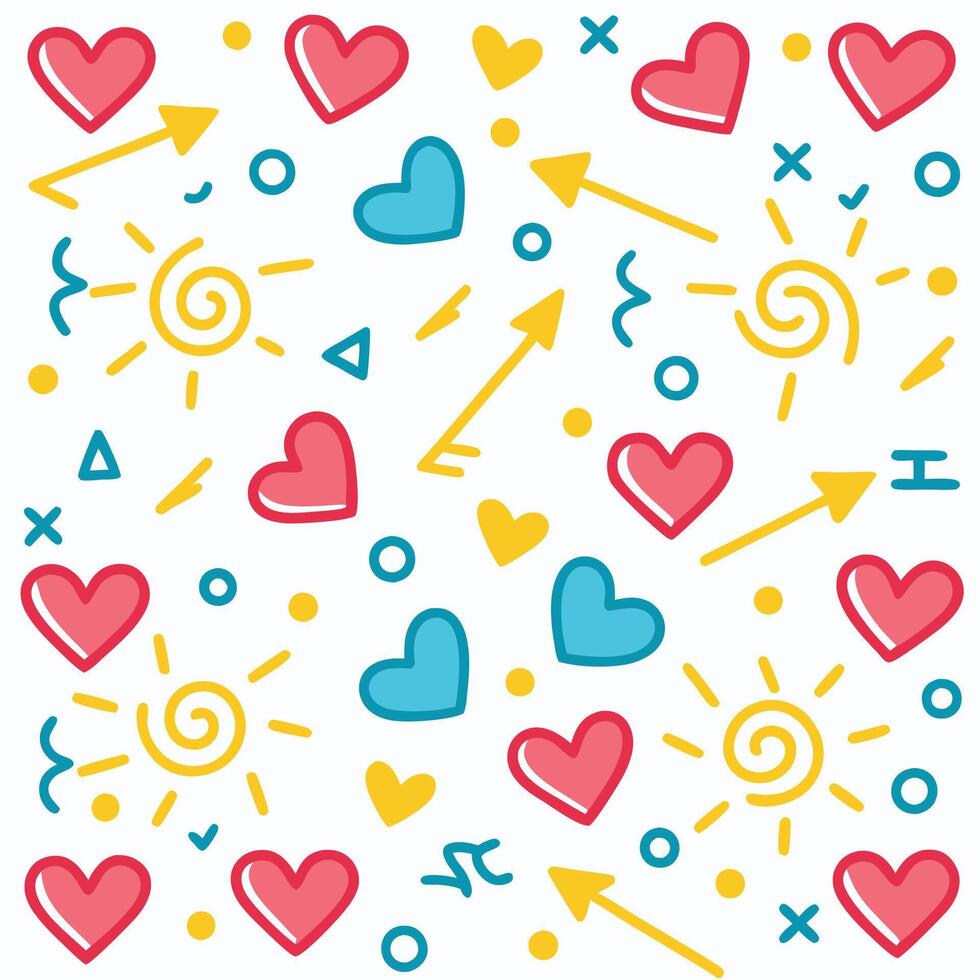seamless pattern with hearts background vector