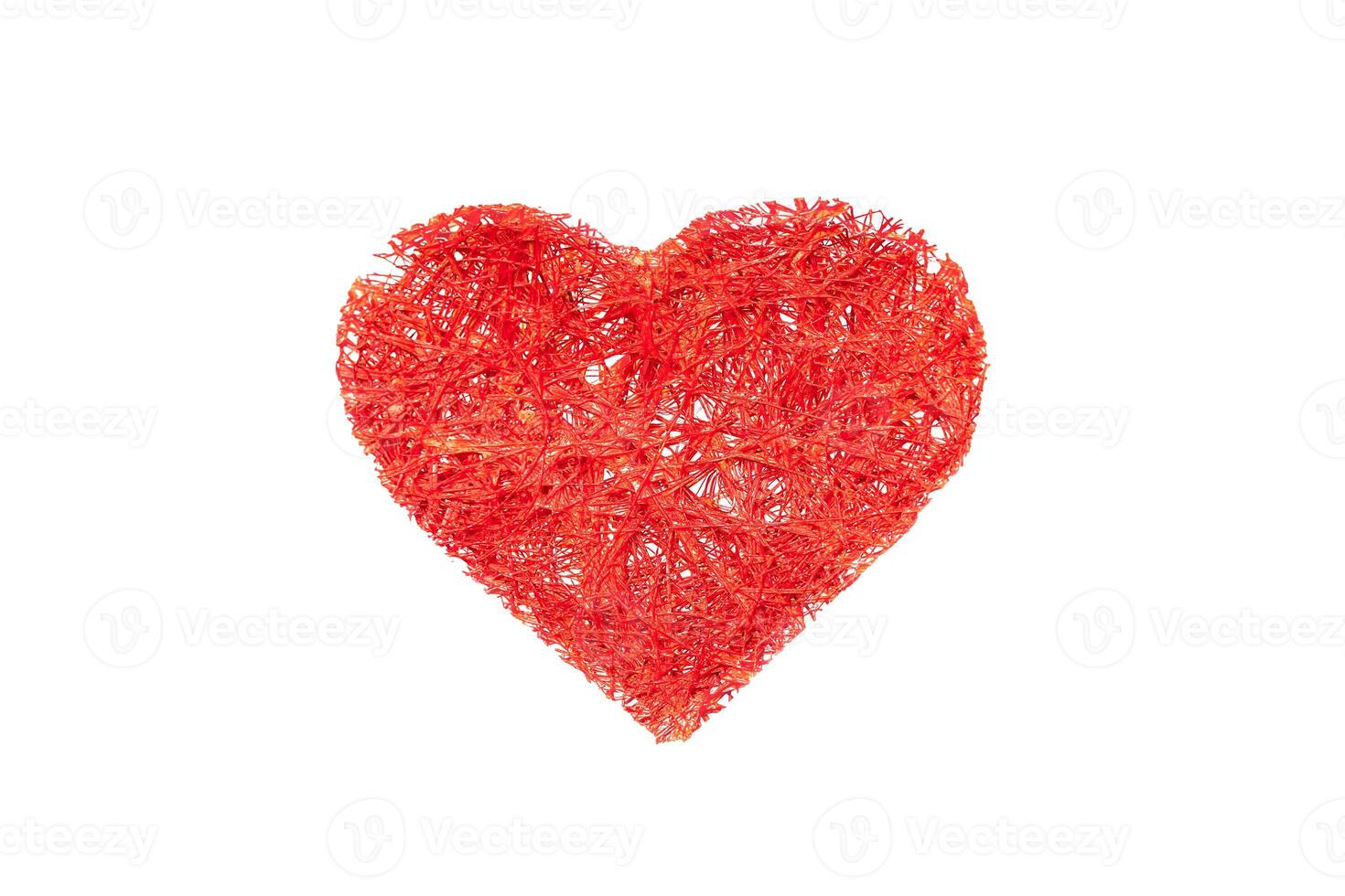 Wicker Heart on white photo