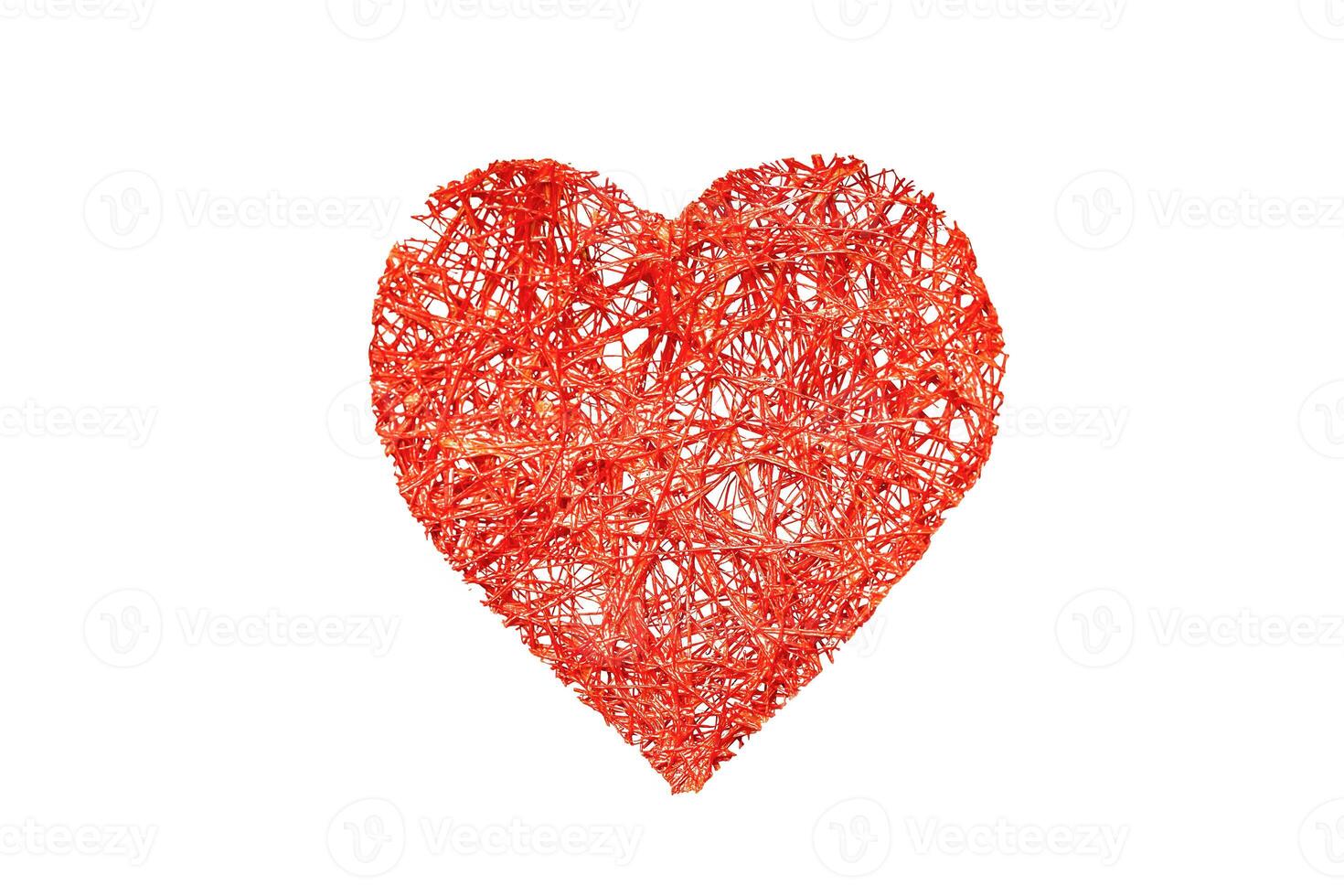 Wicker Heart isolated photo