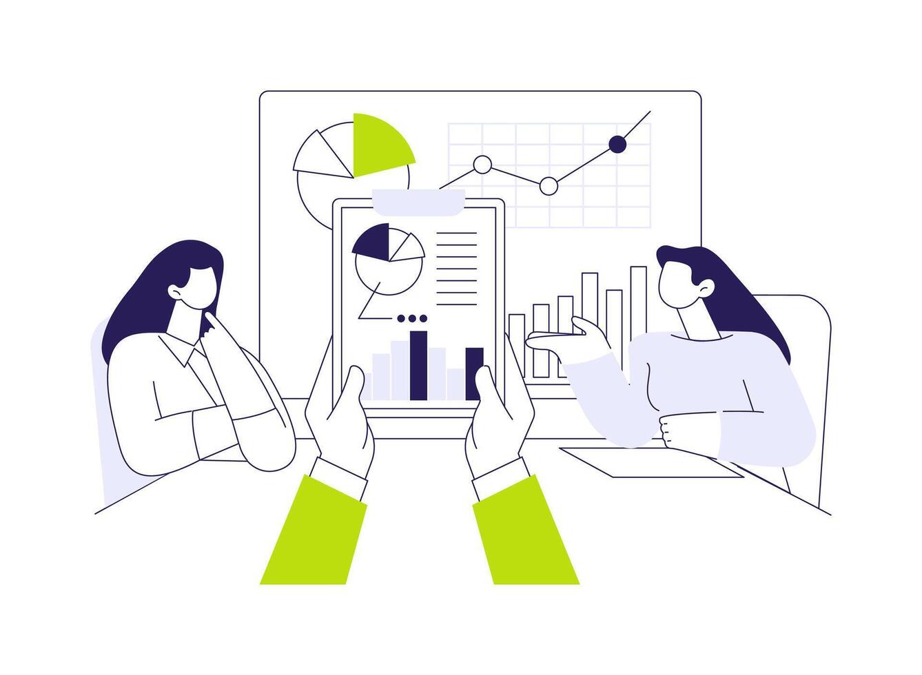 Competitor analysis abstract concept illustration. vector